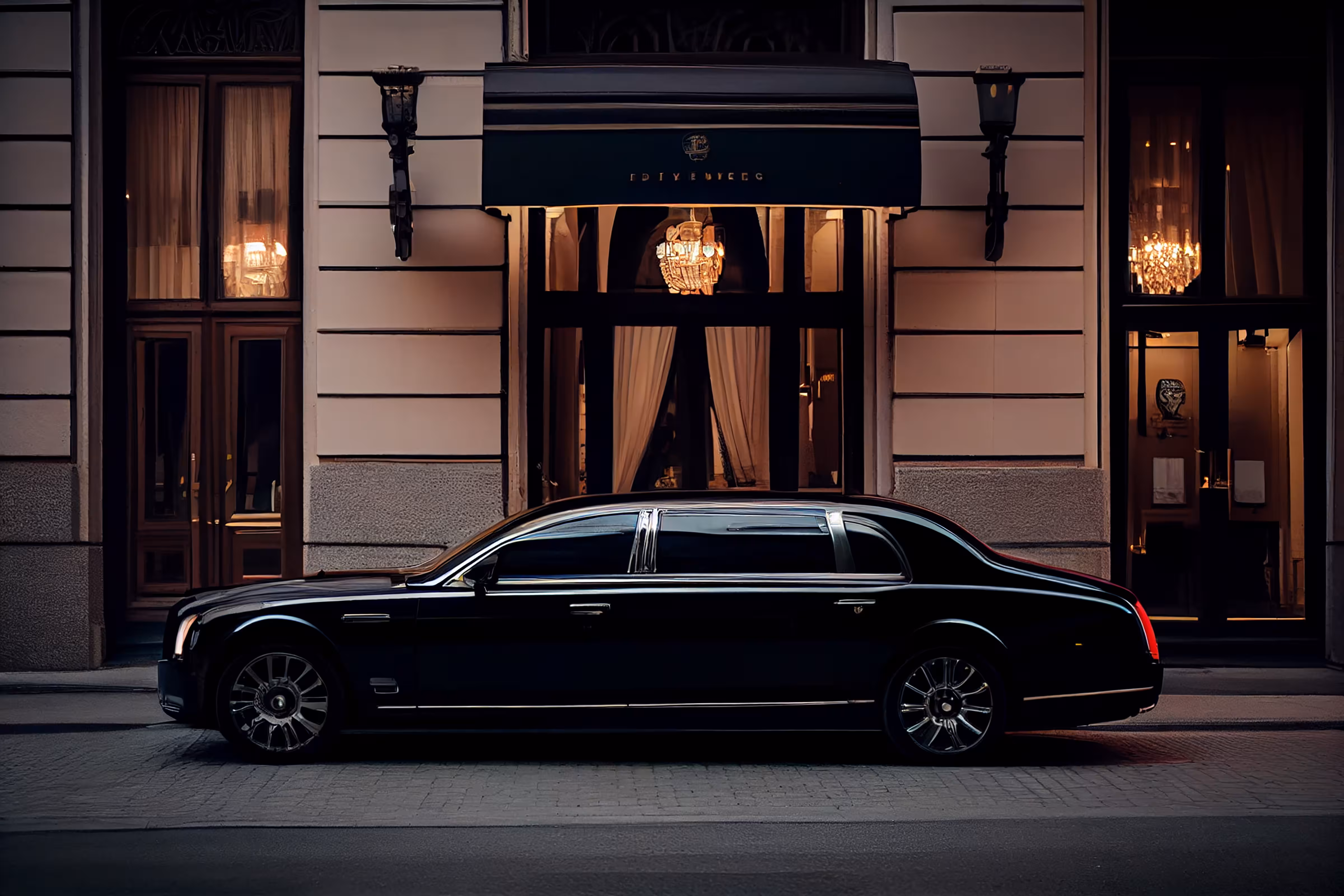 Luxury black limousine